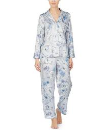 Women's Printed Satin Pajama Set