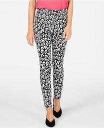 INC Leopard-Print Jacquard Skinny Pants, Created for Macy's