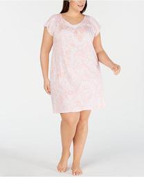 Plus-Size Paisley-Print Jersey Knit Nightgown