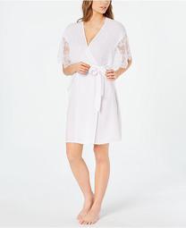 INC Lace-Sleeve Chiffon Wrap Robe, Created for Macy's