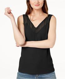 INC Contrast Sheer-Trim Top, Created for Macy's