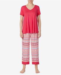 Short-Sleeve Shirt and Capri Pajama Pants Set