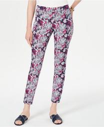 Bristol Ankle Floral-Print Skinny Jeans, Created For Macy's