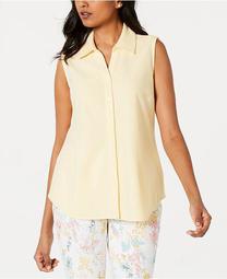 Cotton Pique Sleeveless Shirt, Created for Macy's