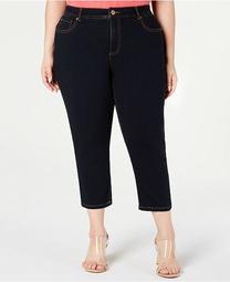 INC Plus Size Cropped Tummy-Control Jeans, Created for Macy's