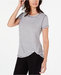 Striped Knot-Front Top, Created for Macy's