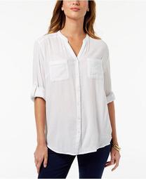 Roll-Tab Button-Down Top, Created for Macy's
