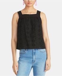 Caterina Cropped Cotton Eyelet Top