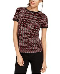 Printed Button-Back Top