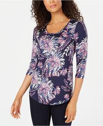 Petite Floral-Print Top, Created for Macy's