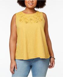 Plus Size Embellished Swing Tank, Created for Macy's