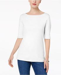 Petite Elbow-Sleeve Top, Created for Macy's