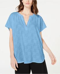 Petite V-Neck Textured Top, Created for Macy's