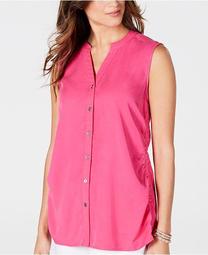 Petite Cinched-Side Sleeveless Top, Created for Macy's