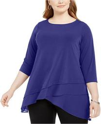 Plus Size Crossover-Hem Tunic Top, Created For Macy's
