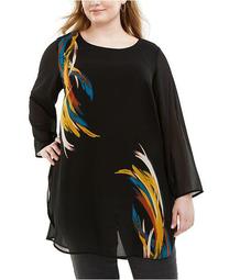 Plus Size Printed Tunic Blouse, Created for Macy's