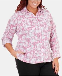 Plus Size Printed Button-Front Shirt