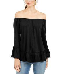 Petite Off-The-Shoulder Ruffled Top, Created for Macy's