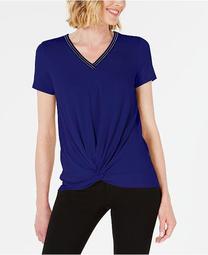 Petite Embellished Twist-Front Top, Created for Macy's