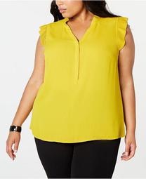 Plus Size Pleat-Detail Blouse, Created for Macy's