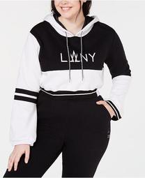 La La Anthony Trendy Plus Size Cropped Hoodie Sweatshirt