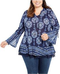 Plus Size Bell-Sleeve Top, Created For Macy's