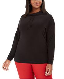 Plus Size Funnel-Neck Pullover Top