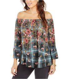 Petite Floral Off-Shoulder Blouse, Created for Macy's