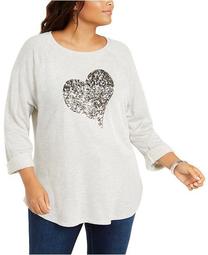 INC Sequined Heart Top, Created for Macy's