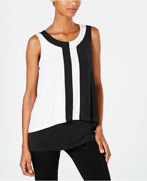 Petite Colorblocked Sleeveless Top, Created for Macy's
