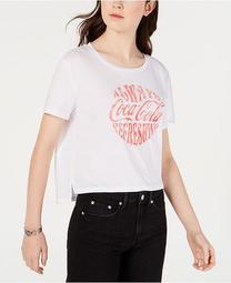 Juniors' Coca-Cola Cropped Graphic T-Shirt
