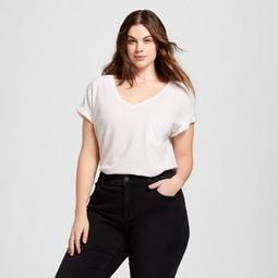 Women's Plus Size Short Sleeve V-Neck Monterey Pocket  T-Shirt - Universal Thread™