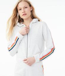 Rainbow Stripe Full-Zip Hoodie
