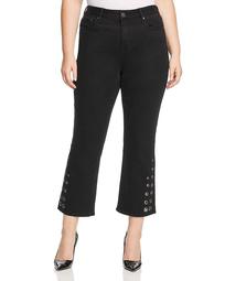 Grommet-Trim Bootcut Ankle Jeans in Abbys Black