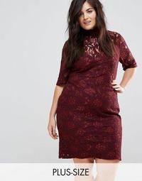 Lovedrobe Allover Floral Lace Pencil Dress With Tie Back Detail