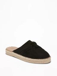 Knotted Faux-Suede Slide Espadrilles for Women