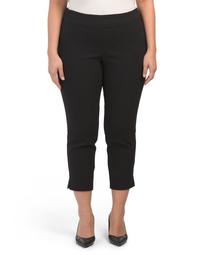 Plus Textured Stretch Pull On Pants