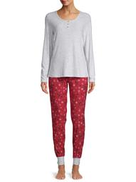 Be Yourself Women's and Women's Plus Lush knit 2-piece Sleep Set