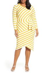 Stripe Long Sleeve Body-Con Dress