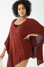 Plus Size Crochet Kaftan Swim Cover-Up