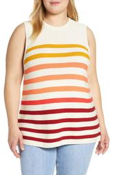 Ombré Stripe Linen Blend Sweater Shell