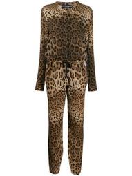 leopard print cashmere jumpsuit