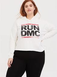 Run-DMC White Crop Hoodie