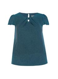 **Billie & Blossom Curve Teal Shell Top
