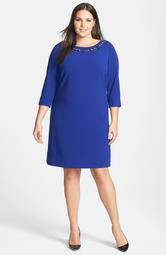 Double Woven Shift Dress with Necklace Detail