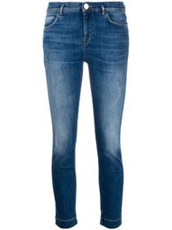belted skinny-fit jeans