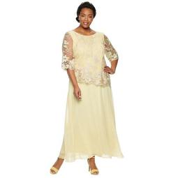 Plus Size Le Bos Lace-Embroidered Evening Dress