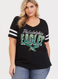 NFL Philadelphia Eagles Black V-Neck Football Tee