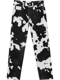 Straight Fit Cow Print Jeans