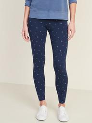 Mid-Rise Printed Jersey Leggings for Women